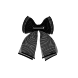 Ankle Bow Coal Black Tulle Clip