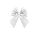 Ankle Bow White Satin Clip