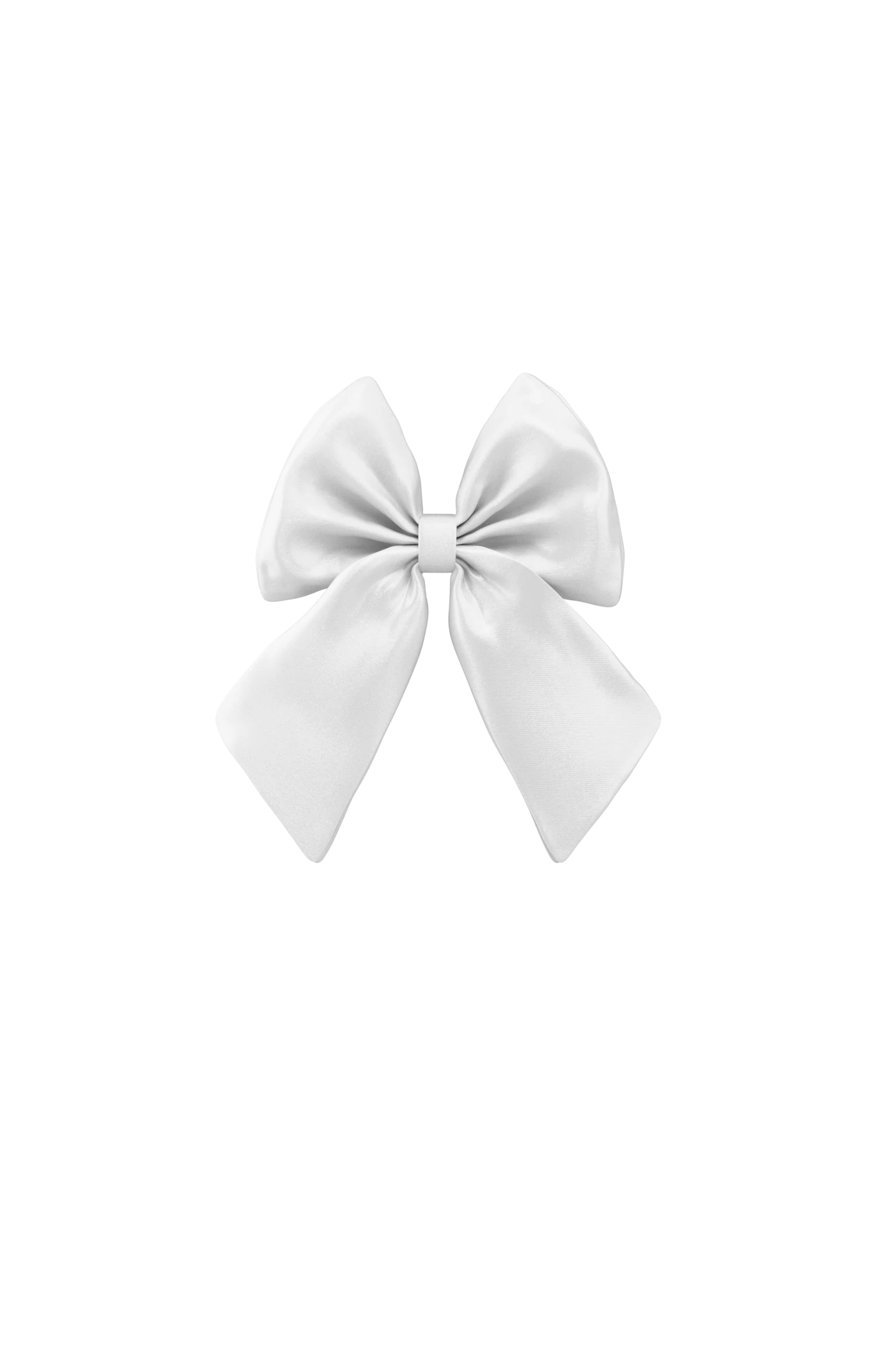 Ankle Bow White Satin Clip