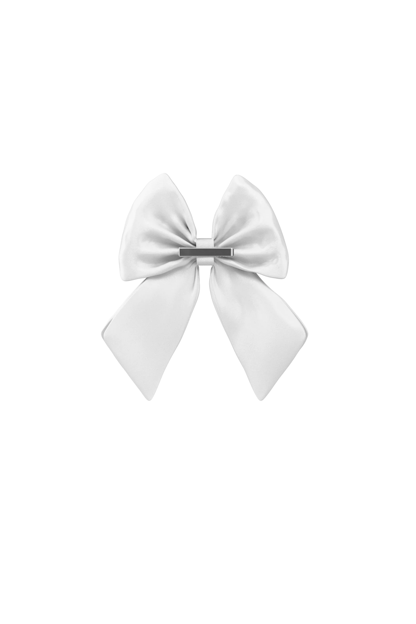 Personalized Ankle Bow White Satin Clip