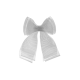 Ankle Bow White Tulle Clip