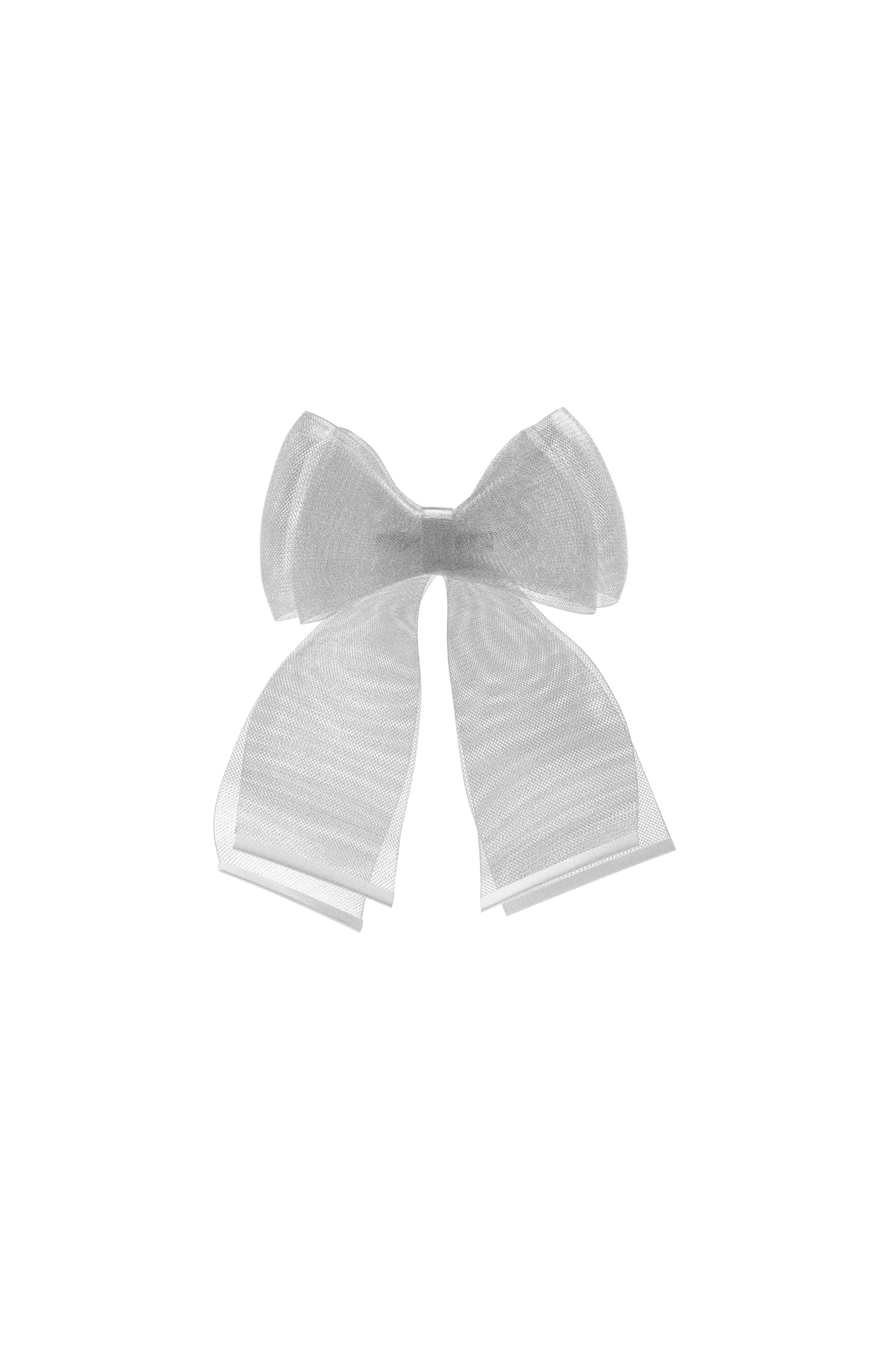 Bow White Tulle Clip