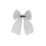 Ankle Bow White Tulle Clip