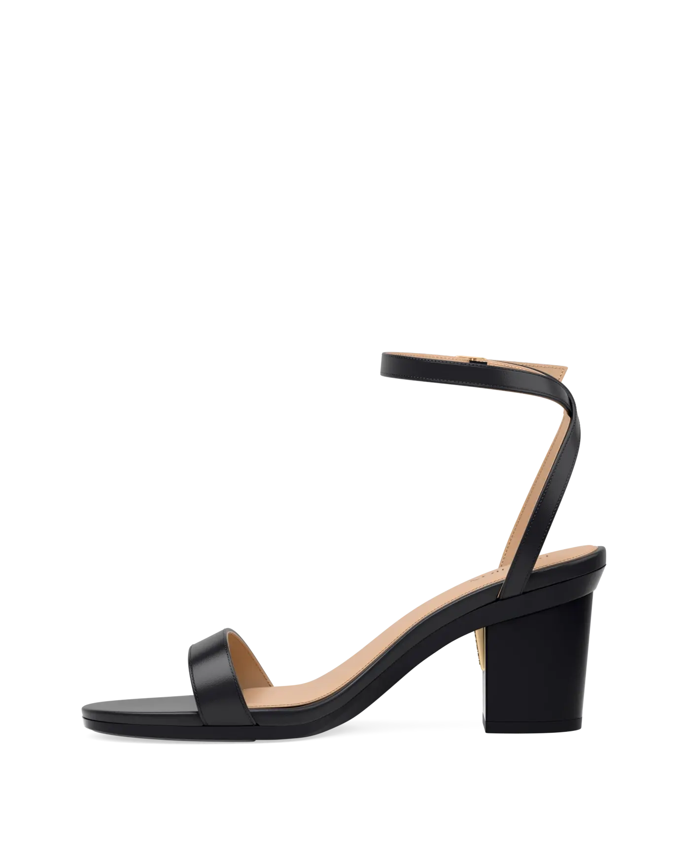 Brenna Sandal - Coal Black Leather + Block Heel Kit 3 Coal Black