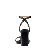 Brenna Sandal - Coal Black Leather + Block Heel Kit 4 Coal Black