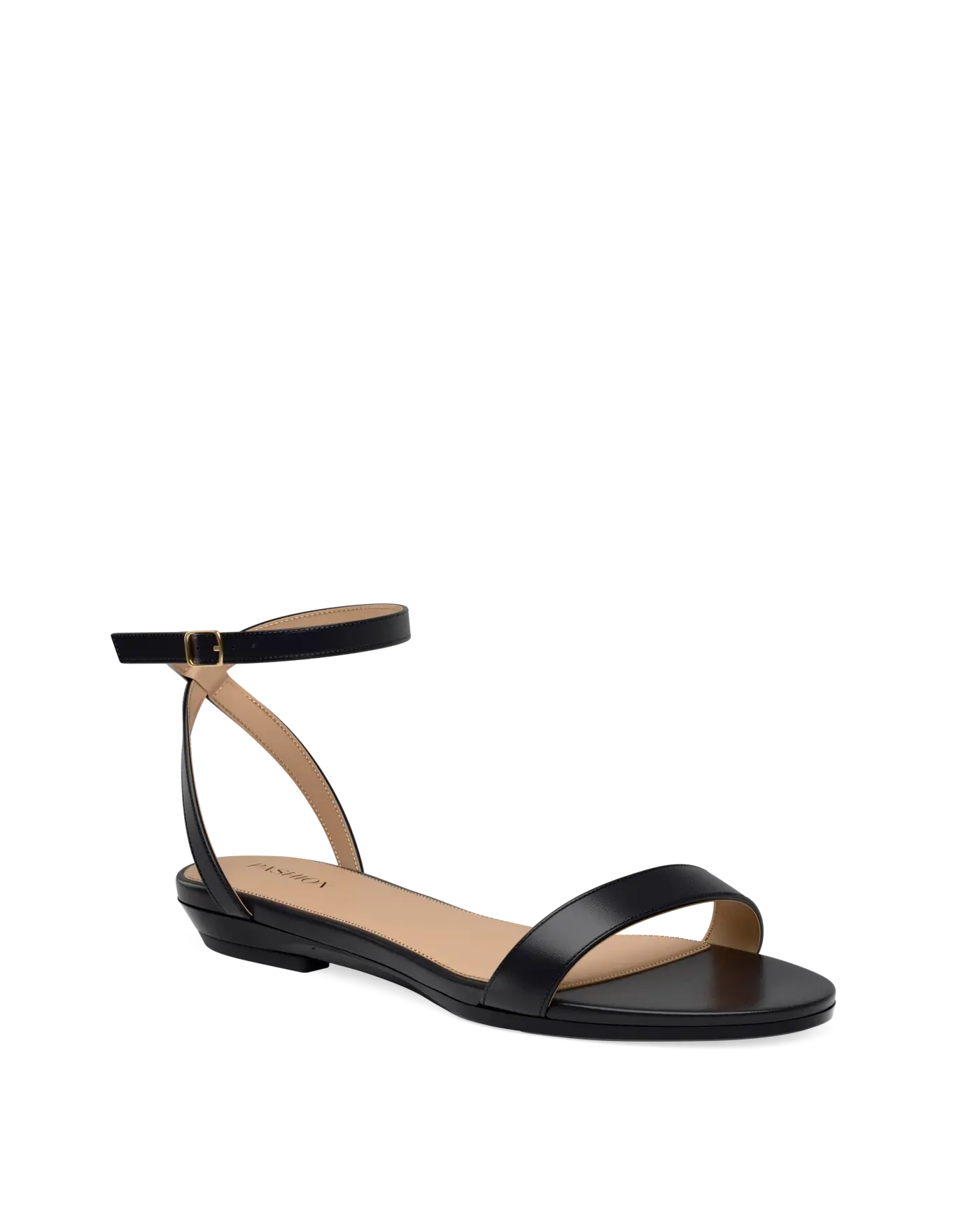Brenna Sandal - Coal Black Leather + Block Heel Kit 4 Coal Black