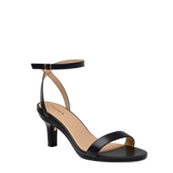 Brenna Sandal - Coal Black Leather + Stiletto Heel Kit 3 Coal Black