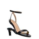 Brenna Sandal - Coal Black Leather + Stiletto Heel Kit 3 Coal Black