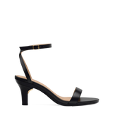 Brenna Sandal - Coal Black Leather + Stiletto Heel Kit 3 Coal Black