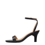 Brenna Sandal - Coal Black Leather + Stiletto Heel Kit 3 Coal Black