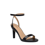 Brenna Sandal - Coal Black Leather + Stiletto Heel Kit 4 Coal Black
