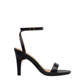 Brenna Sandal - Coal Black Leather + Stiletto Heel Kit 4 Coal Black