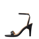 Brenna Sandal - Coal Black Leather + Stiletto Heel Kit 4 Coal Black