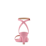 Brenna Sandal - Pink Leather 3 Stiletto - Final Sale