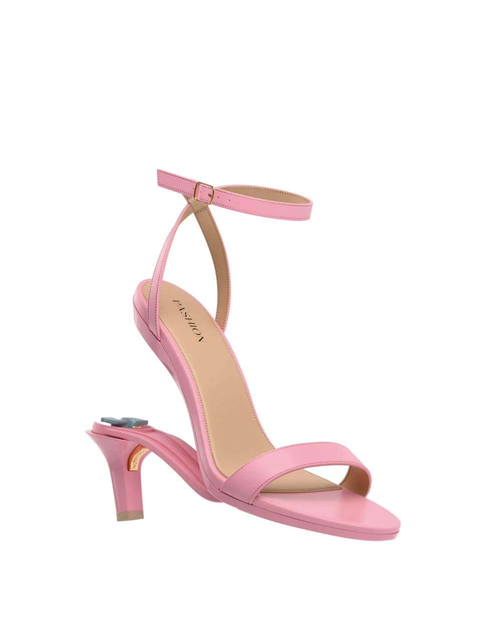 Brenna Sandal - Pink Leather 3 Stiletto - Final Sale