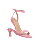 Brenna Sandal - Pink Leather 3 Stiletto - Final Sale