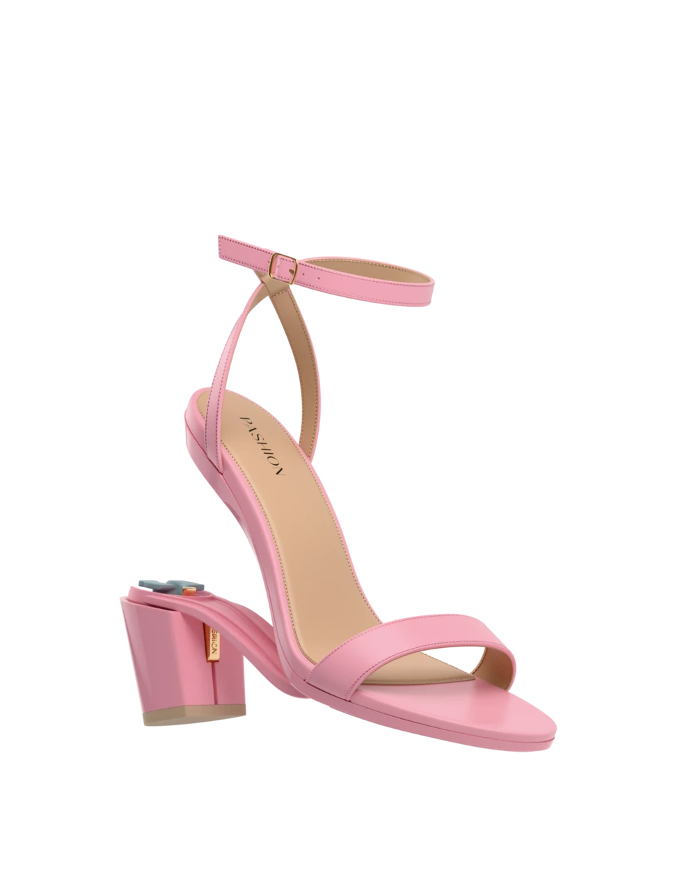 Brenna Sandal - Pink Leather 3 Block - Final Sale
