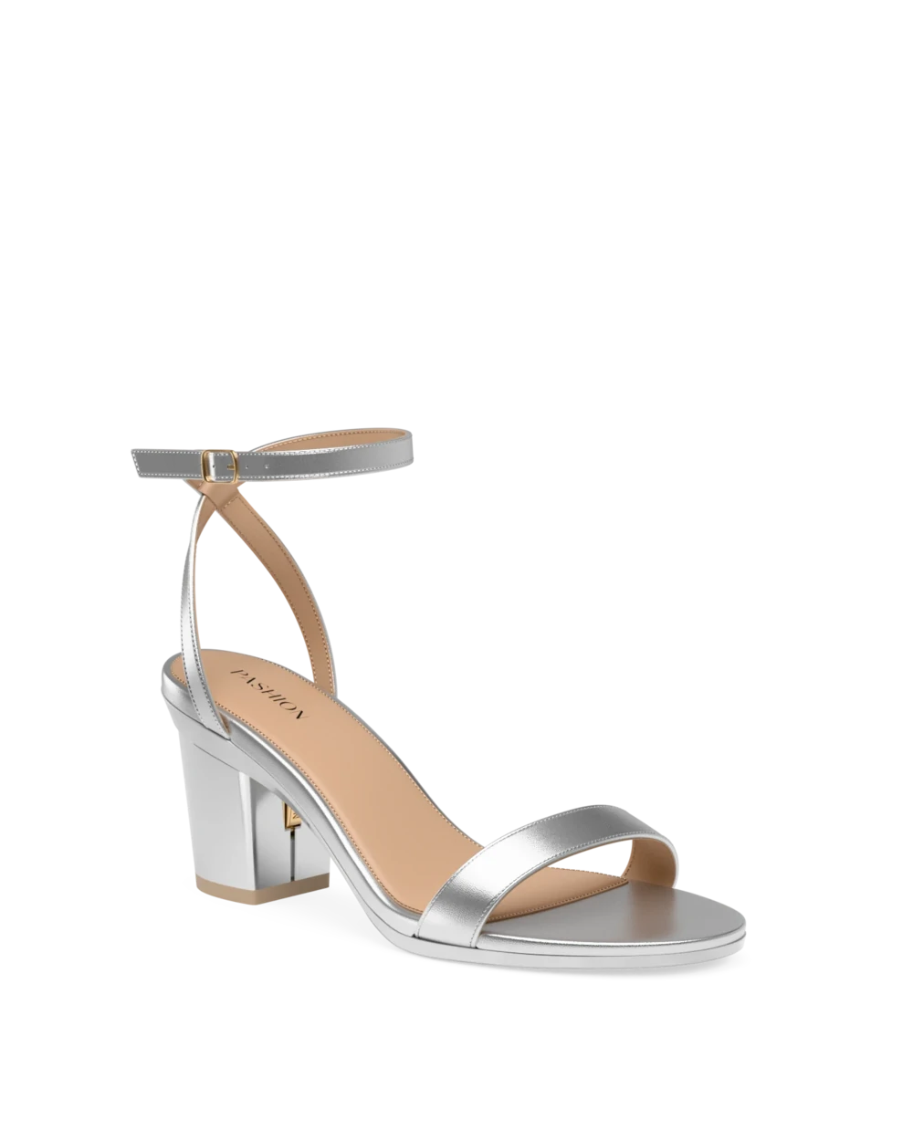 Brenna Sandal - Matte Silver 3 Block