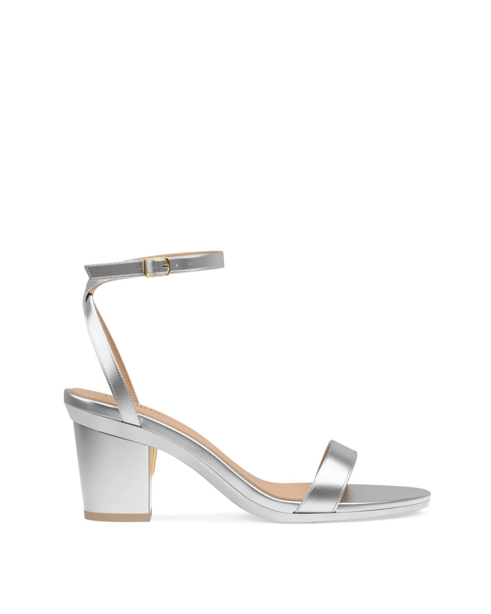 Brenna Sandal - Matte Silver 3 Block