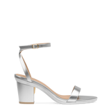 Brenna Sandal - Matte Silver 3 Block