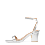 Brenna Sandal - Matte Silver 3 Block