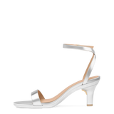 Brenna Sandal - Matte Silver 3 Stiletto
