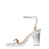 Brenna Sandal - Matte Silver 4 Block