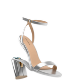 Brenna Sandal - Matte Silver 4 Block