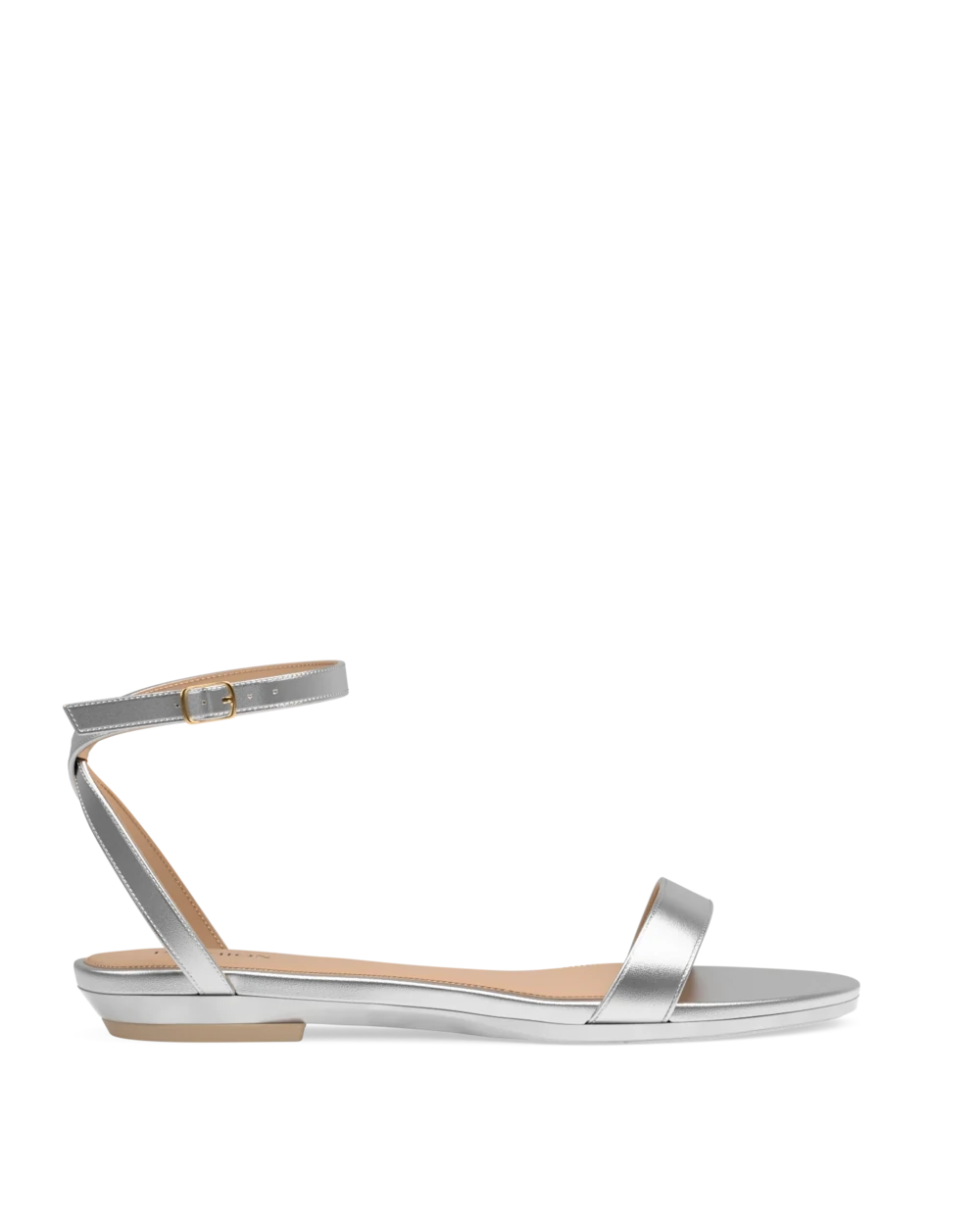 Brenna Sandal - Matte Silver Flat