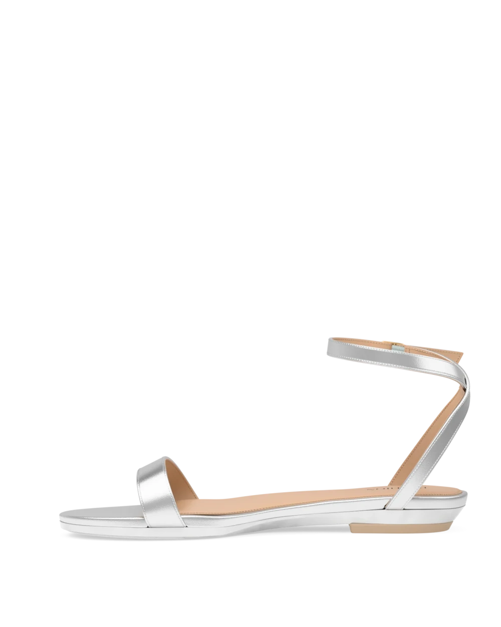 Brenna Sandal - Matte Silver Flat