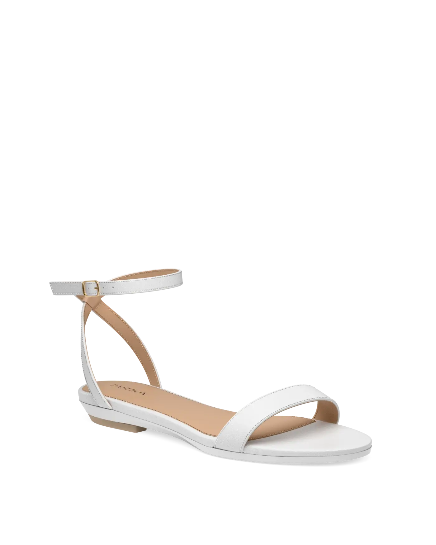 Brenna Sandal - White Leather + Block Heel Kit 4 White