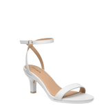 Brenna Sandal - White Leather + Stiletto Heel Kit 3 White
