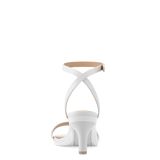 Brenna Sandal - White Leather + Stiletto Heel Kit 3 White