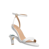 Brenna Sandal - White Leather + Stiletto Heel Kit 3 White
