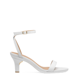 Brenna Sandal - White Leather + Stiletto Heel Kit 3 White