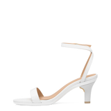 Brenna Sandal - White Leather + Stiletto Heel Kit 3 White