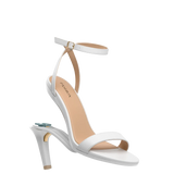 Brenna Sandal - White Leather + Stiletto Heel Kit 4 White