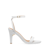 Brenna Sandal - White Leather + Stiletto Heel Kit 4 White