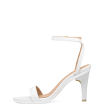 Brenna Sandal - White Leather + Stiletto Heel Kit 4 White