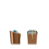 Block Heel Kit 3 Copper Metallic, 3-inch interchangeable block heel, side view. Pashion convertible heels go from heel to flat and are customizable with interchangeable heel kits.