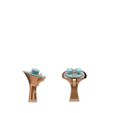Flare Stiletto Heel Kit 3 Copper Metallic, 3-inch interchangeable flare stiletto heel, side view. Pashion convertible heels go from heel to flat and are customizable with interchangeable heel kits.