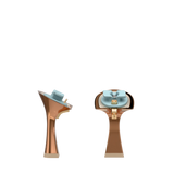 Flare Stiletto Heel Kit 4 Copper Metallic, 4-inch interchangeable flare stiletto heel, side view. Pashion convertible heels go from heel to flat and are customizable with interchangeable heel kits.