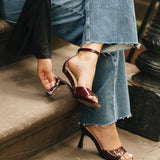 Brooke Sandal Pump - Cherry Mocha Patent 4 Block