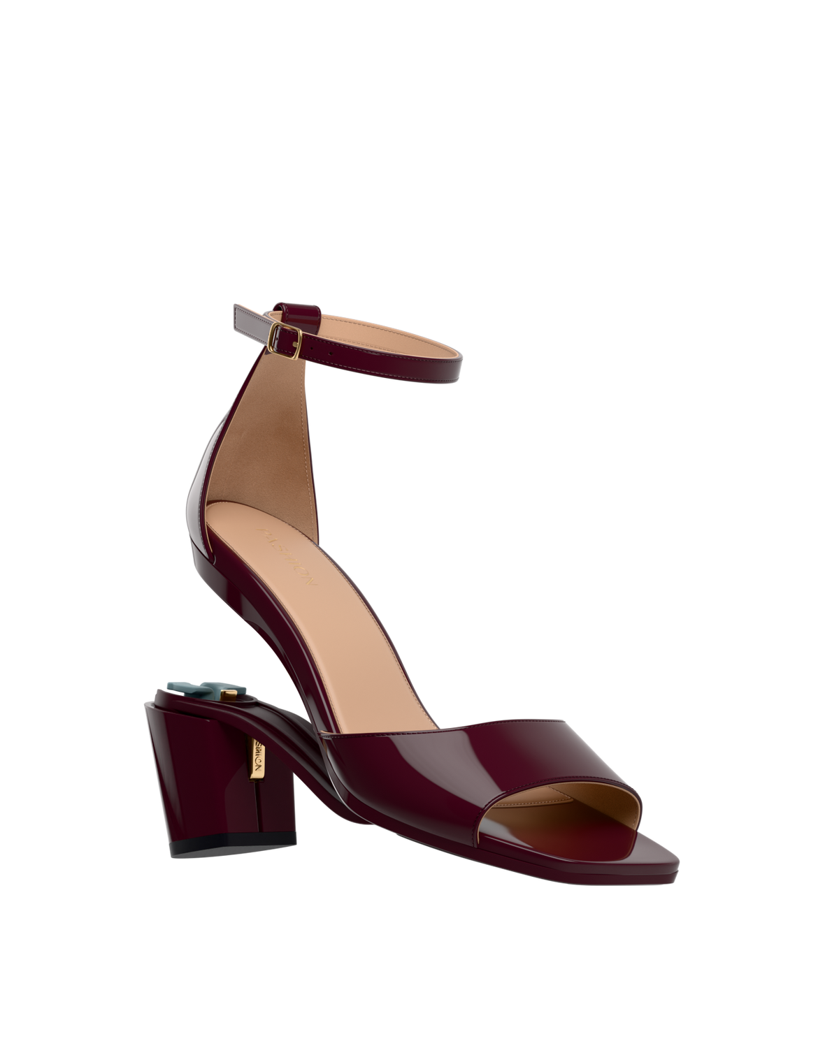 The Brooke Pump - Cherry Mocha Patent 3 Block
