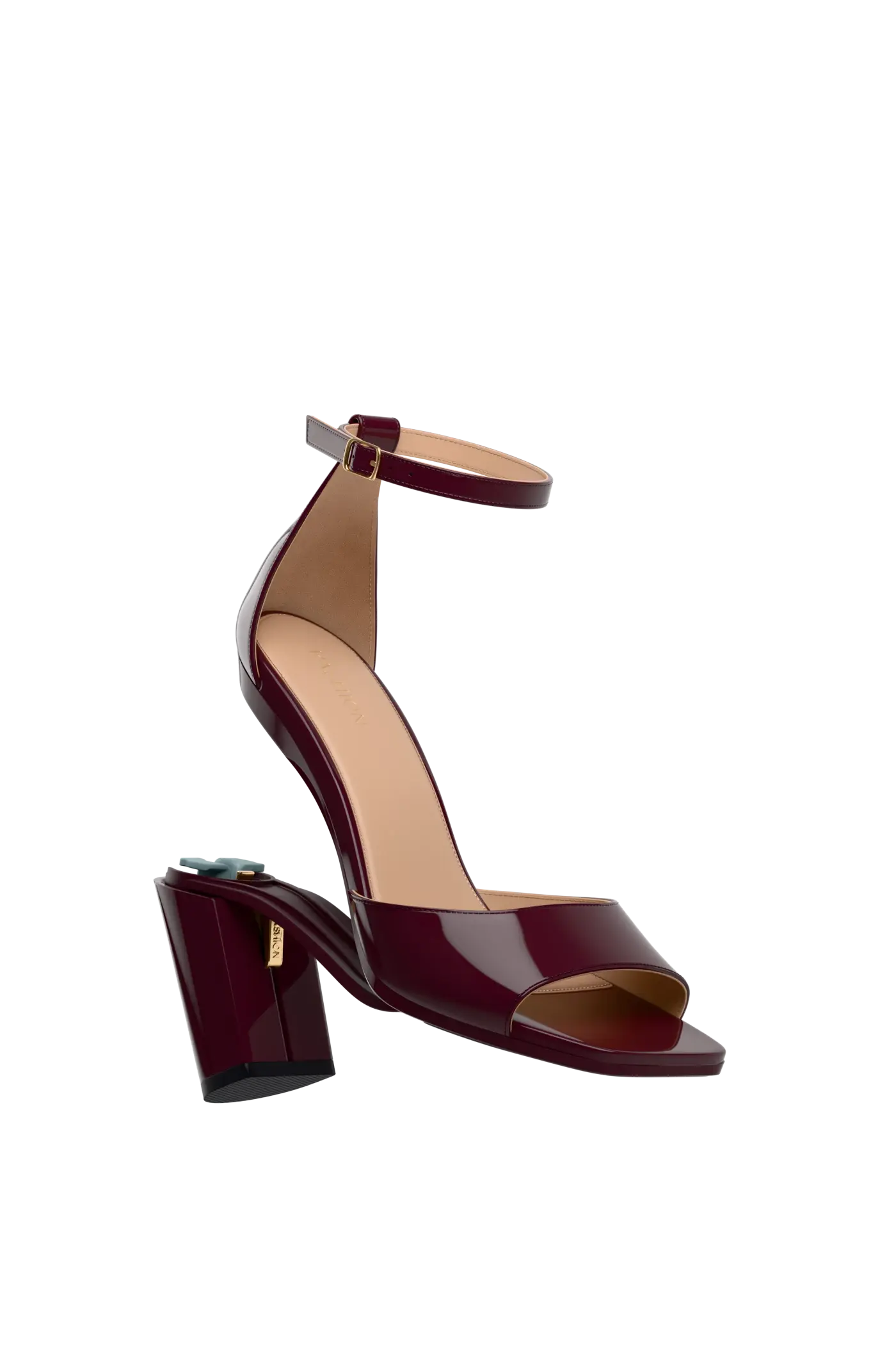 The Brooke Pump - Cherry Mocha Patent 4 Block