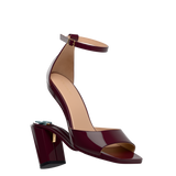 Brooke Sandal Pump - Cherry Mocha Patent 4 Block