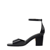Brooke Sandal Pump - Coal Black Patent 3 Block