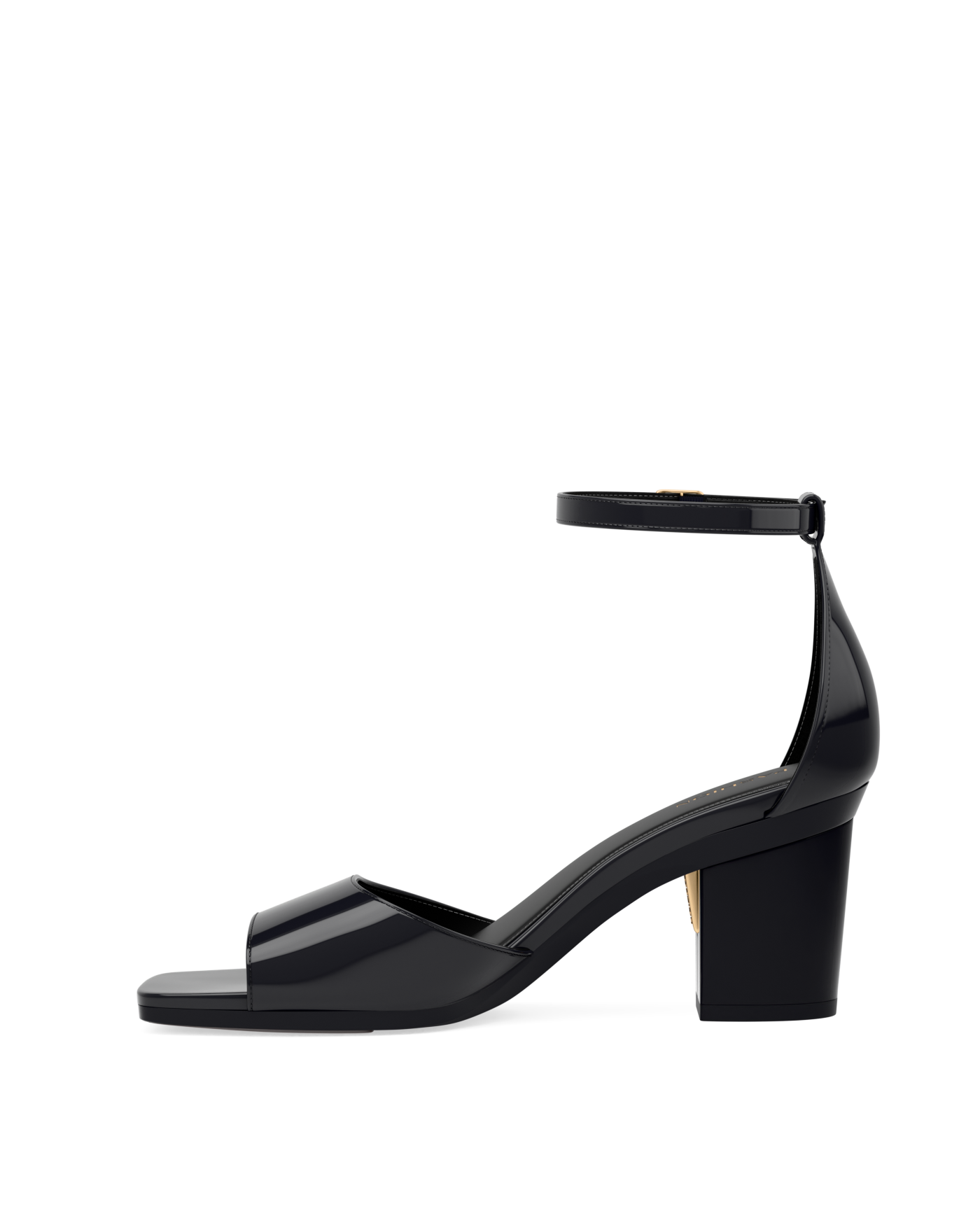 Brooke Sandal Pump - Coal Black Patent 3 Block