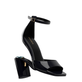 Brooke Sandal Pump - Coal Black Patent 4 Block