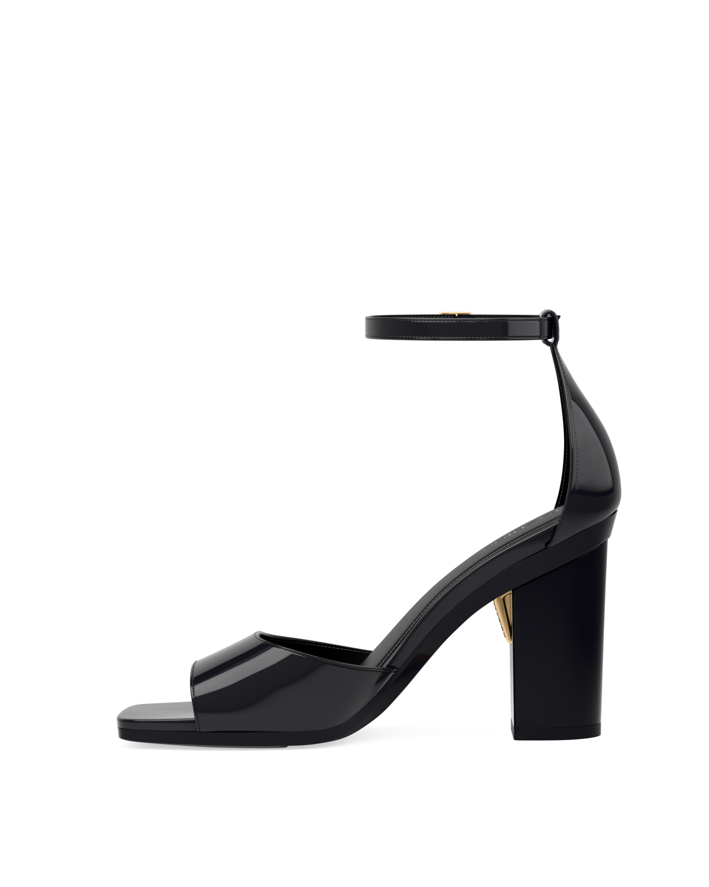 Brooke Sandal Pump - Coal Black Patent 4 Block